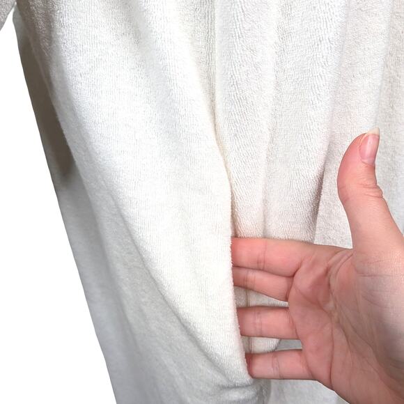 NWT Vtg 80s Leigh Karmitz Periphory I.Magnin White Gold Military Terry Robe SZ M - Picture 7 of 13